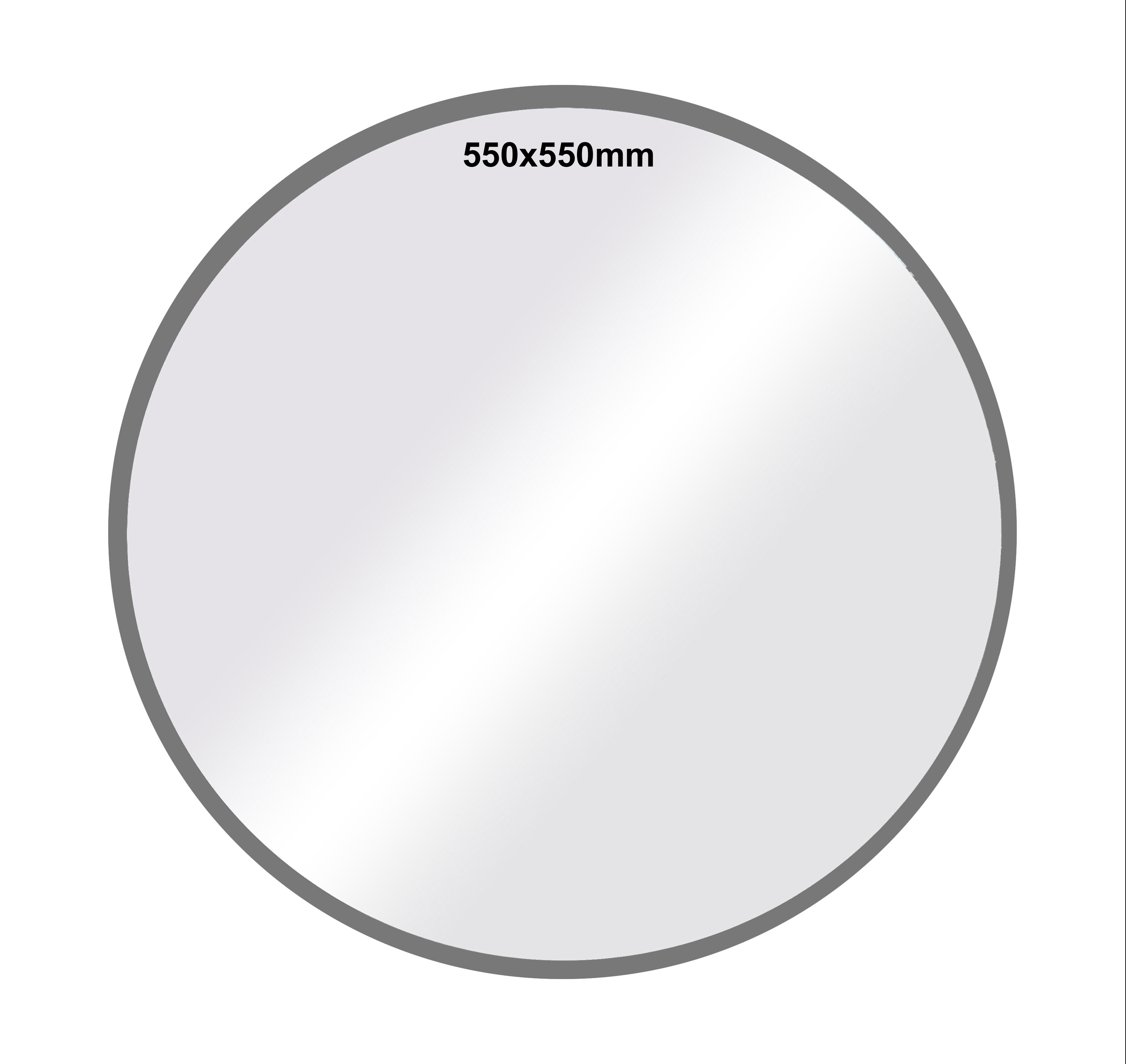 EMC014 Wall décor art mirror modern round dark grey frame 550mm